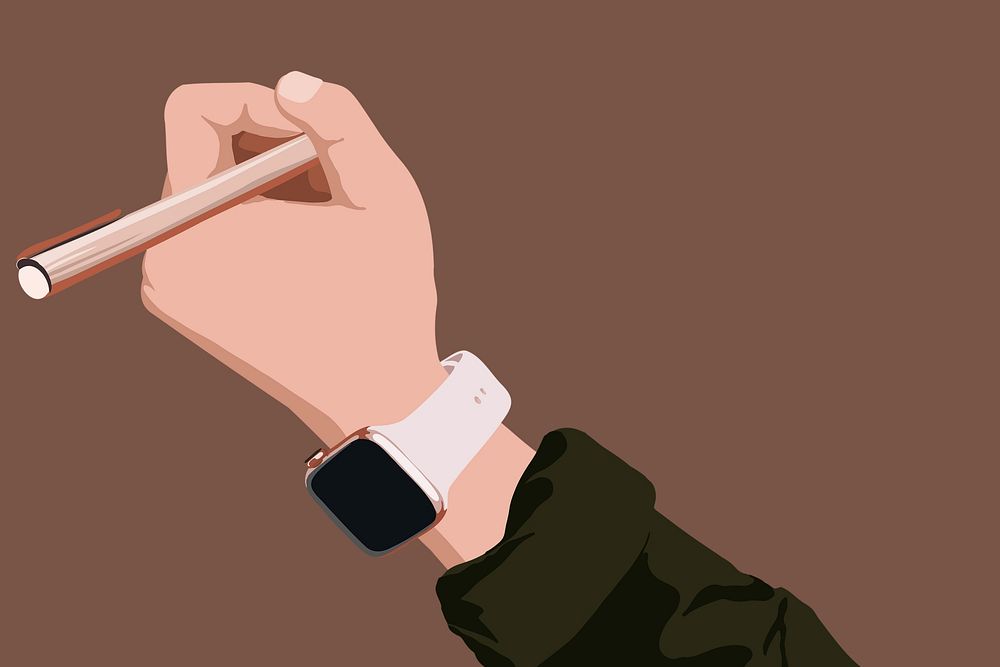 Writer's hand aesthetic vector illustration background