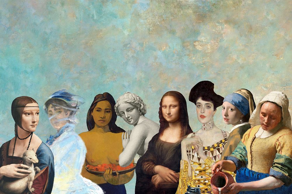 Madame Monet & famous women background, remixed by rawpixel