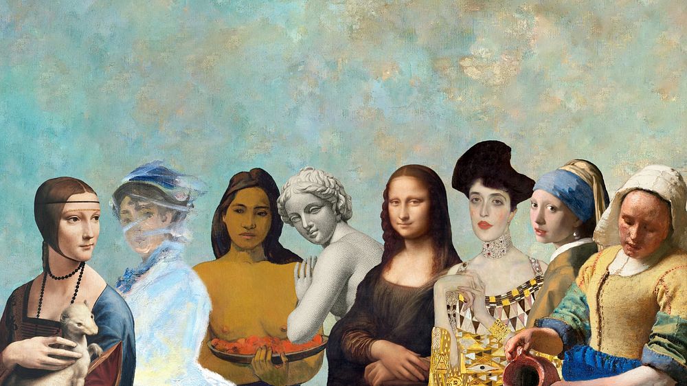 Madame Monet & women desktop wallpaper, remixed by rawpixel