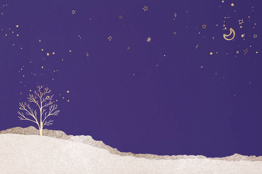 Purple winter landscape illustration background