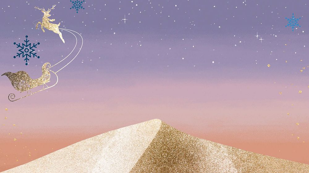 Aesthetic Christmas mountain  desktop wallpaper