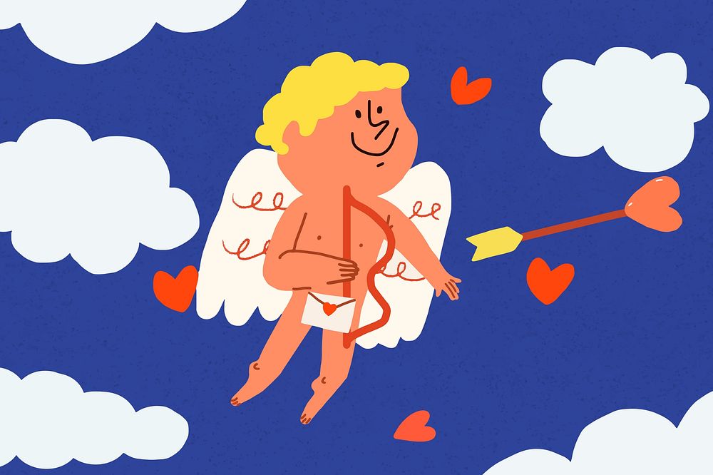 Cute cupid doodle illustration