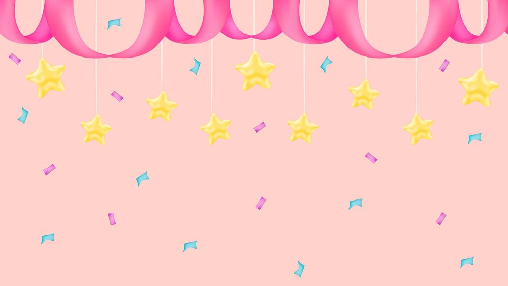 Birthday desktop wallpaper, cute party design