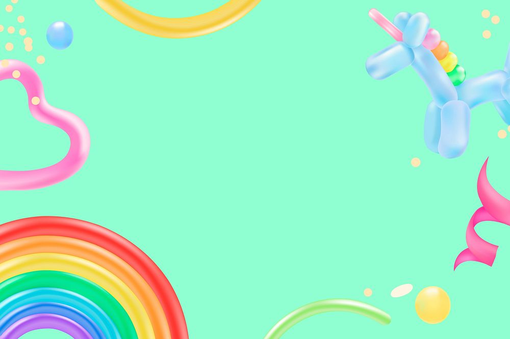 Birthday balloon background, cute party design