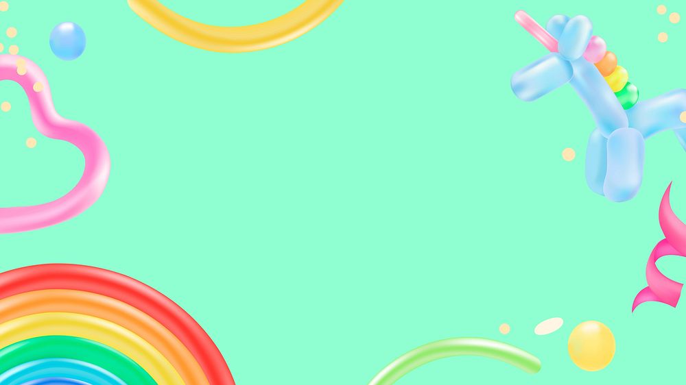 Birthday unicorn desktop wallpaper, cute party design