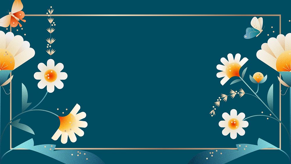 Green daisy floral desktop wallpaper