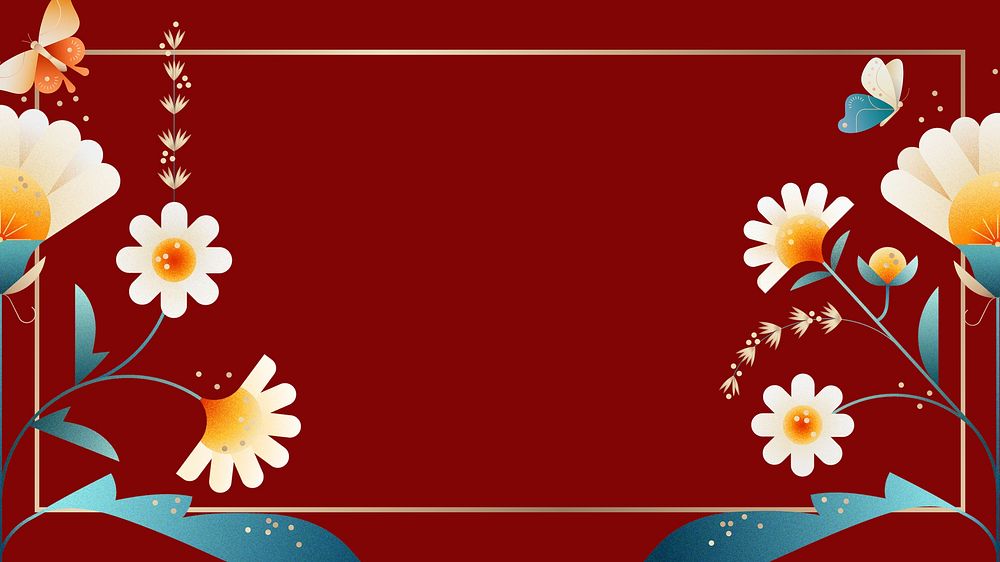Red daisy floral desktop wallpaper