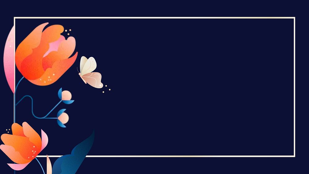 Blue tulip floral desktop wallpaper