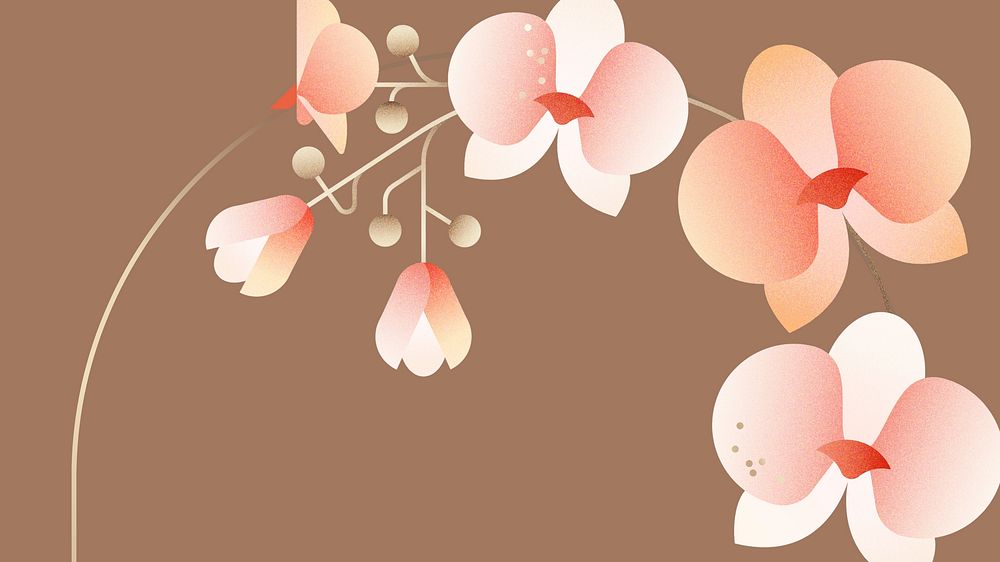 Brown orchid floral desktop wallpaper