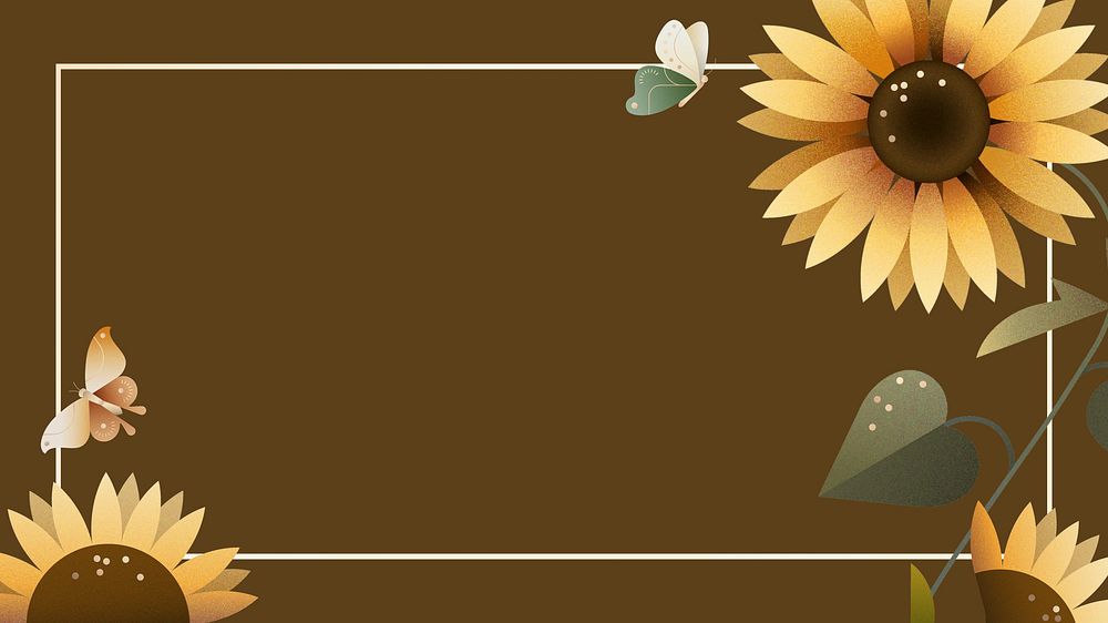 Brown flat sunflower desktop wallpaper