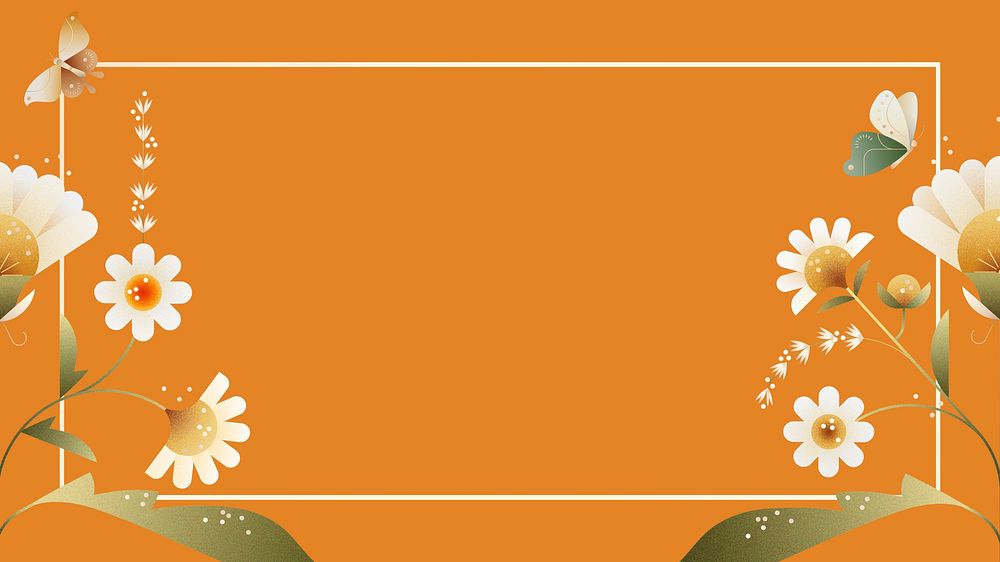 Orange daisy floral desktop wallpaper
