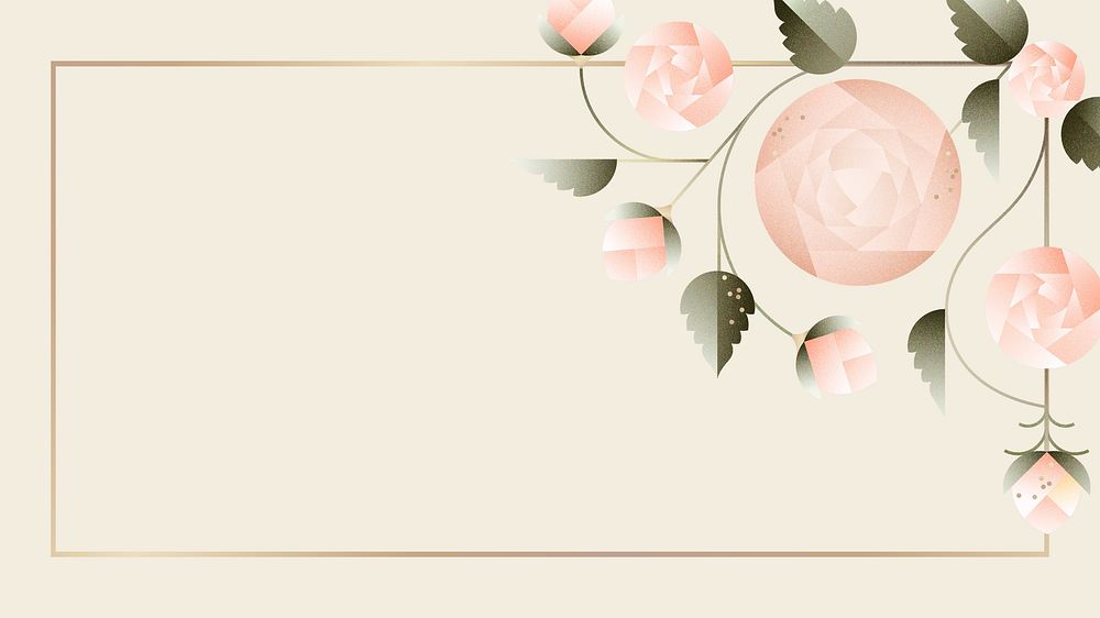 Beige rose floral desktop wallpaper