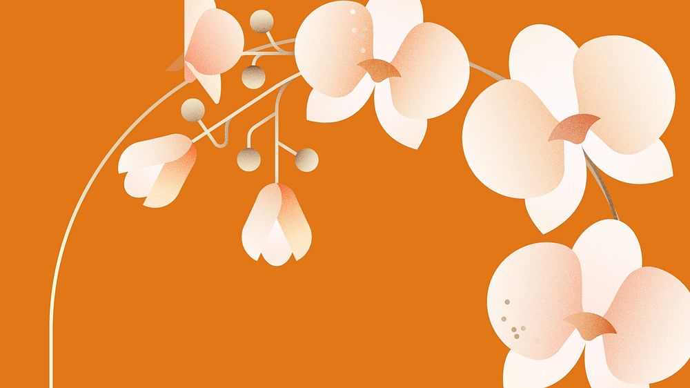 Flat orchid floral desktop wallpaper