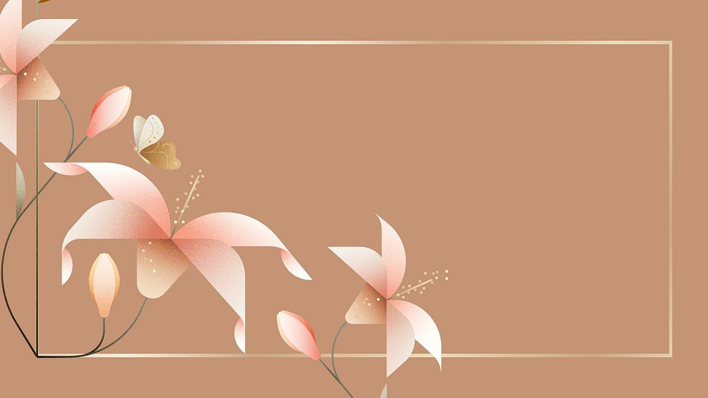 Brown lily floral desktop wallpaper