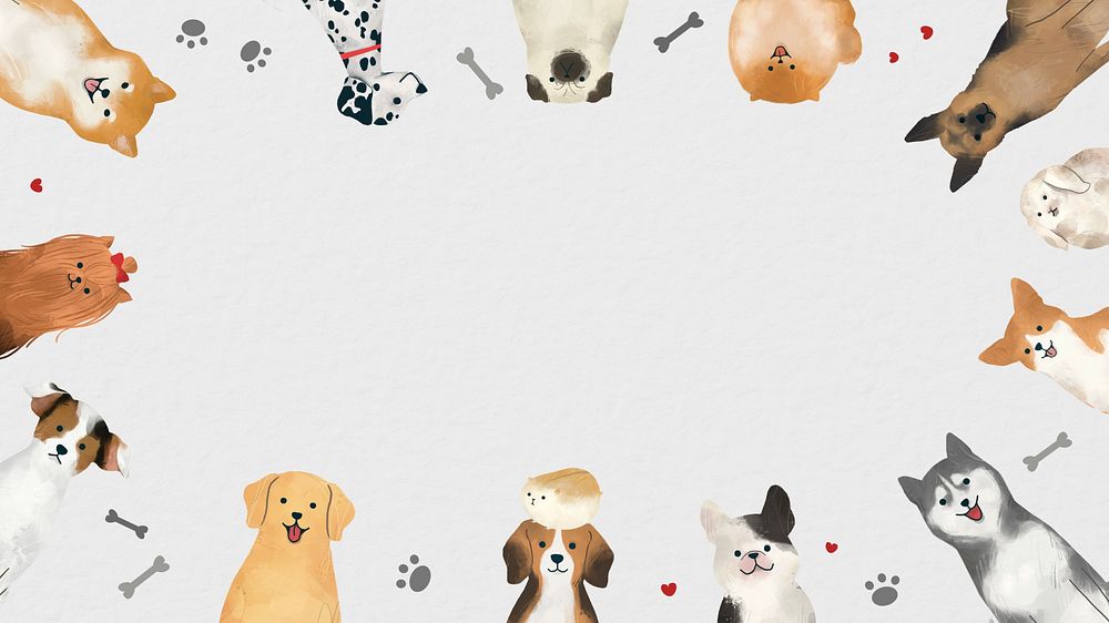 Cute animal frame desktop wallpaper