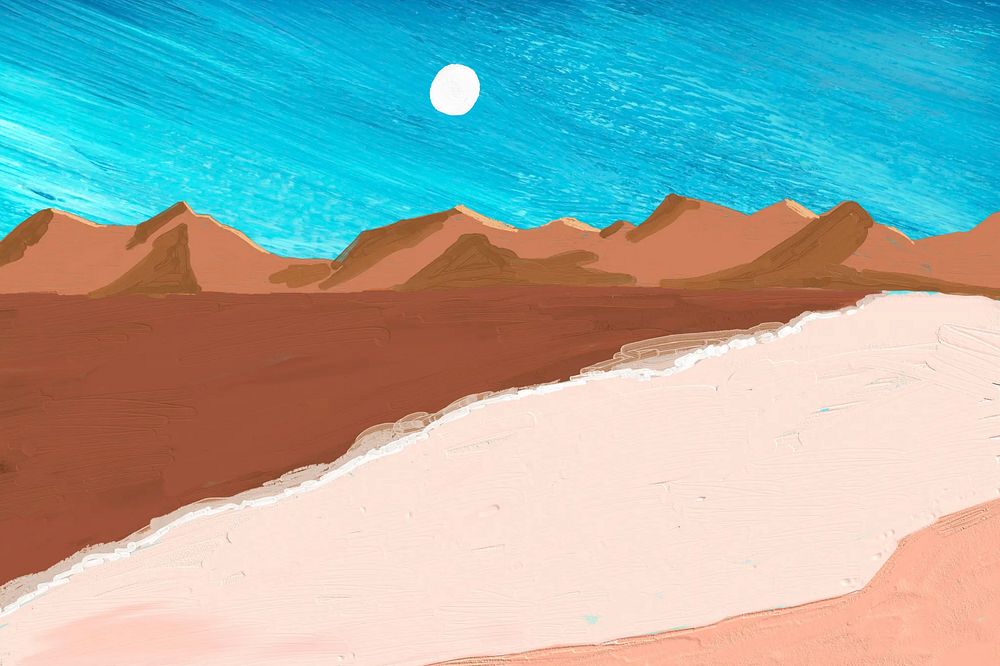 Impressionist desert view background, acrylic texture design