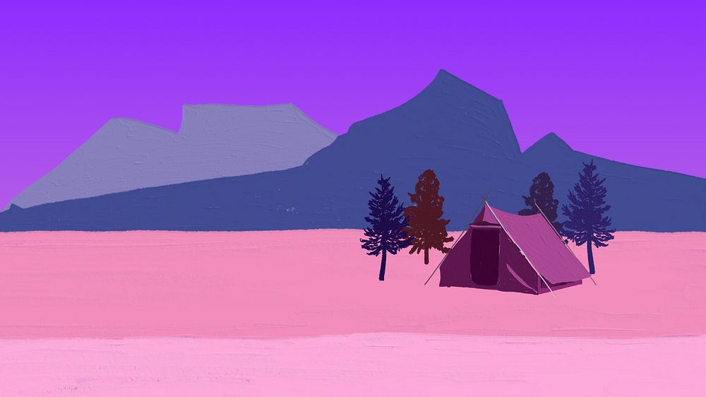 Pink & purple adventure desktop wallpaper, acrylic texture design