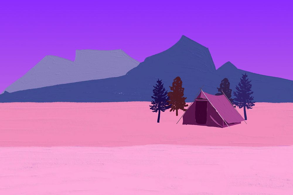 Tent & campsite background, acrylic texture design