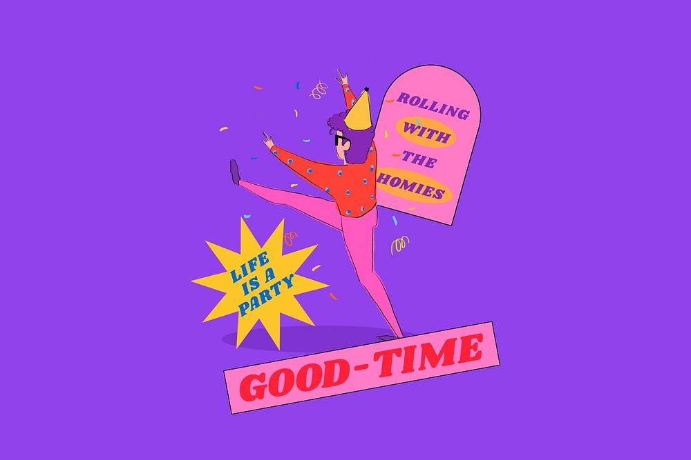 Party time, purple background design