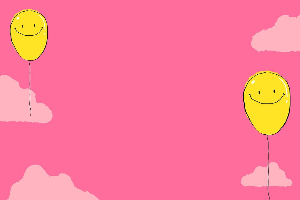 Happy balloon, pink background design