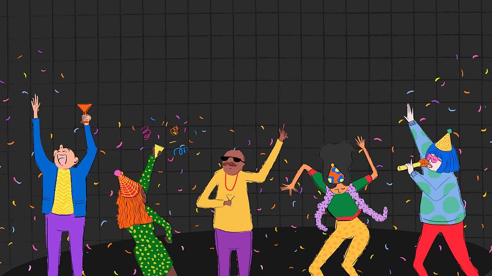 Nightclub party, black computer wallpaper background