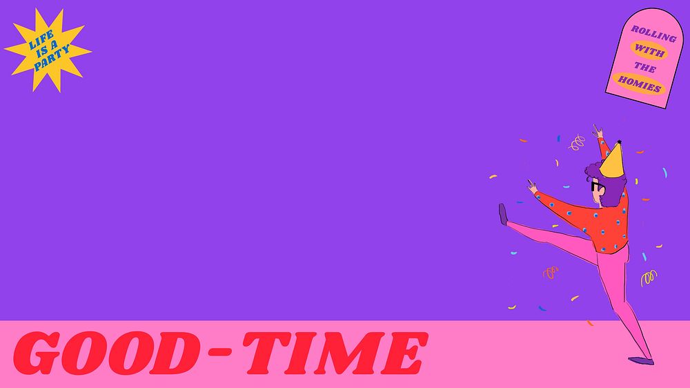 Party time, purple computer wallpaper background