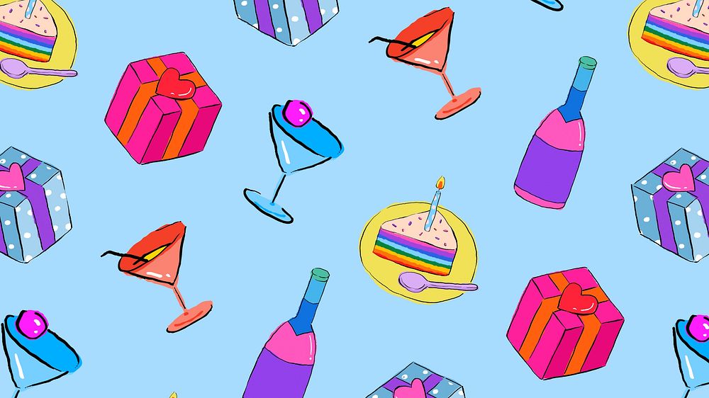 Birthday party pattern computer wallpaper background