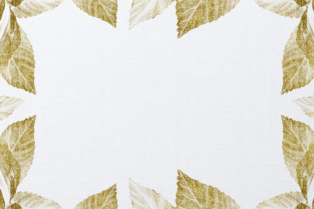 Gold leaf border background, white textured design