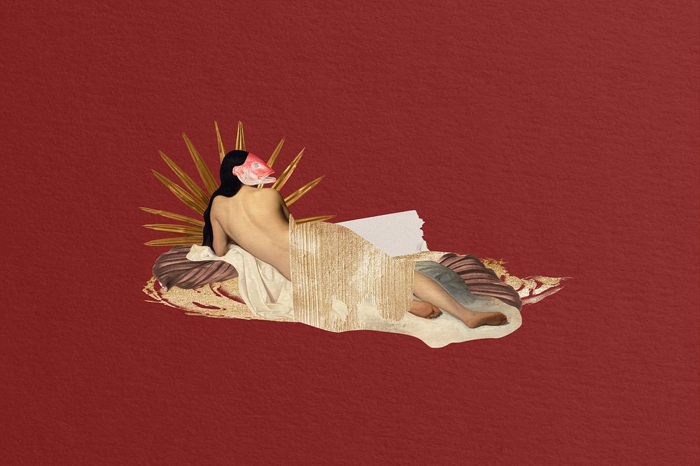 Sexy fish anthropomorphic remix collage art