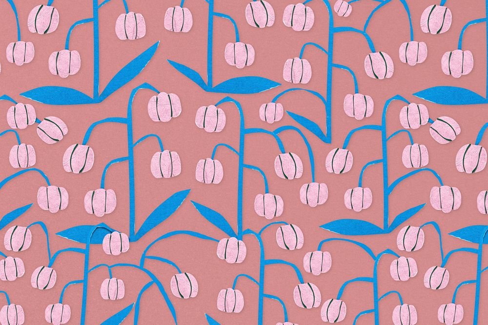 Pink flower pattern background, paper craft design
