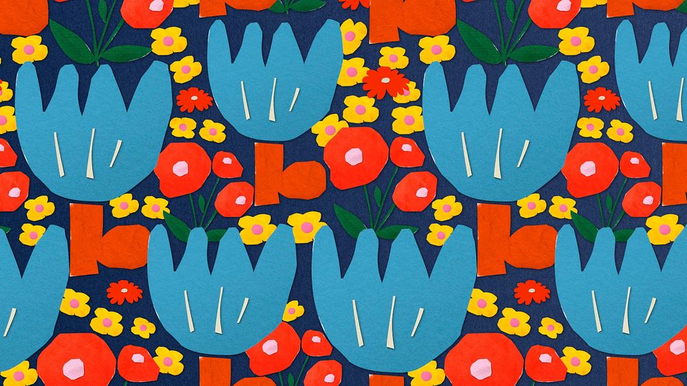 Blue tulip flowers computer wallpaper, textured HD background