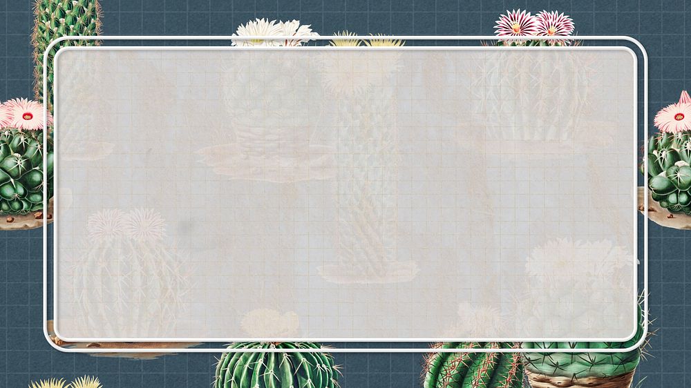 Navy blue cactus desktop wallpaper