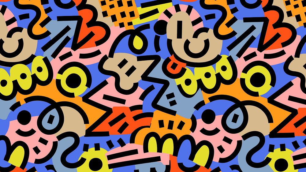 Abstract pop art desktop wallpaper, colorful pattern background