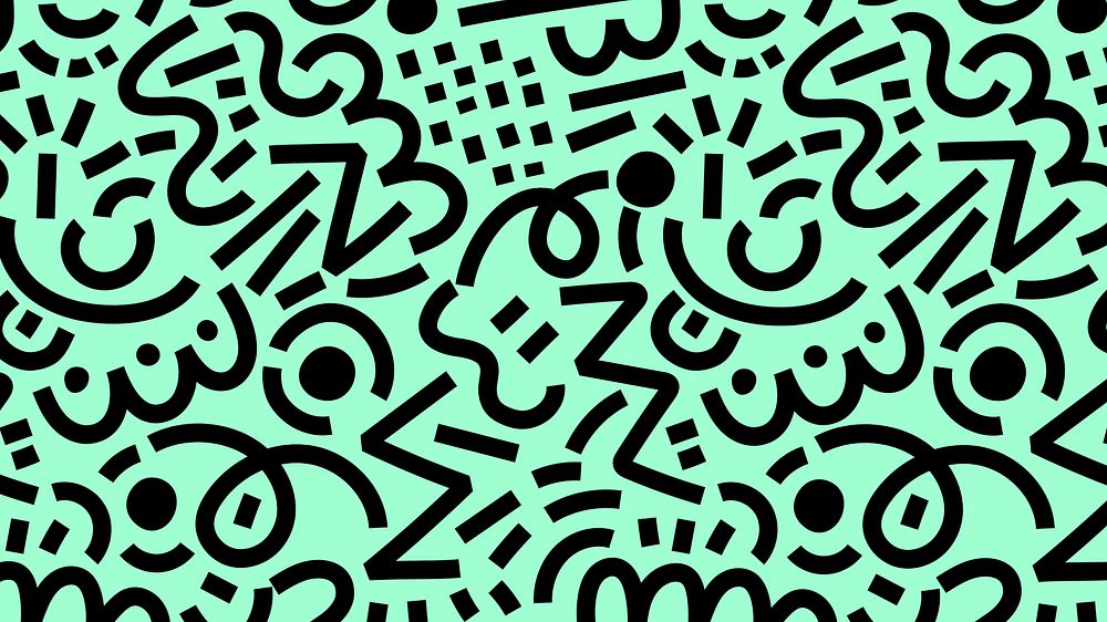 Abstract pop art desktop wallpaper, green pattern background