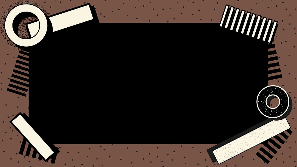 Brown memphis frame computer wallpaper, black background