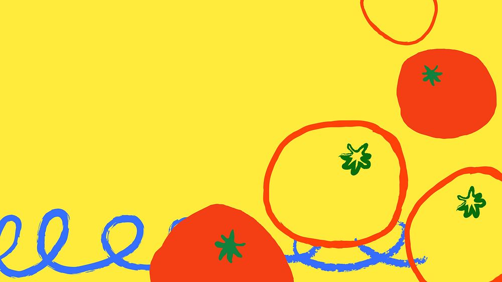 Tomato doodle desktop wallpaper, cute border HD background