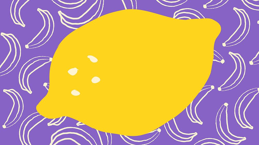 Lemon doodle HD wallpaper, cute fruit illustration