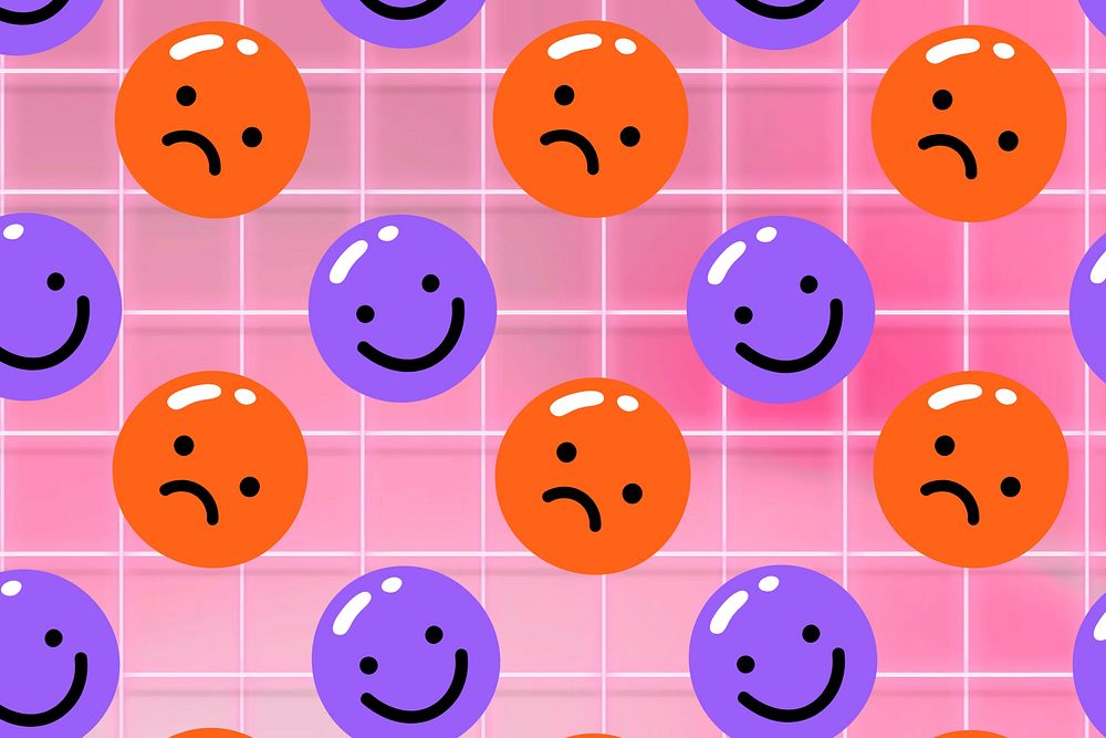 Happy & sad pattern background, colorful design