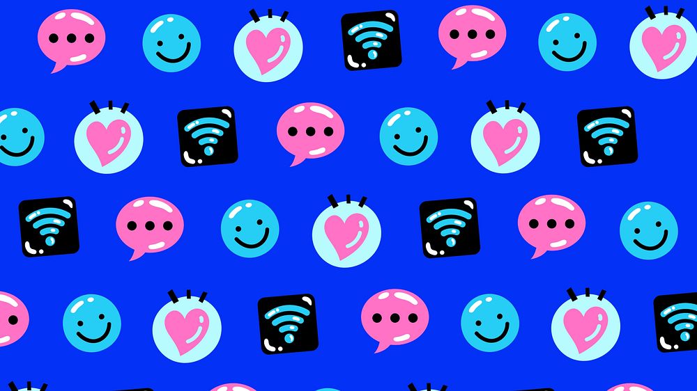 Social icons pattern HD wallpaper, funky design