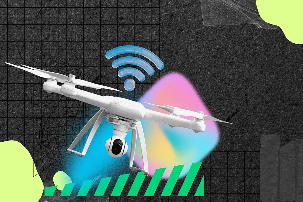 Flying drone, communication technology remix