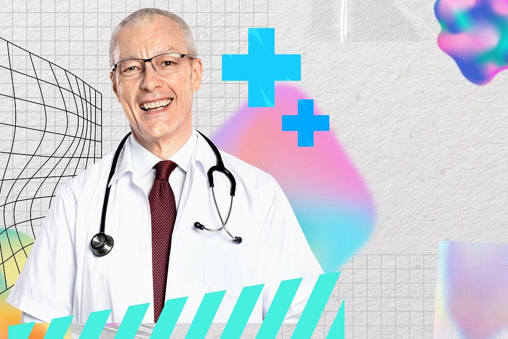 Smiling doctor, creative healthcare image