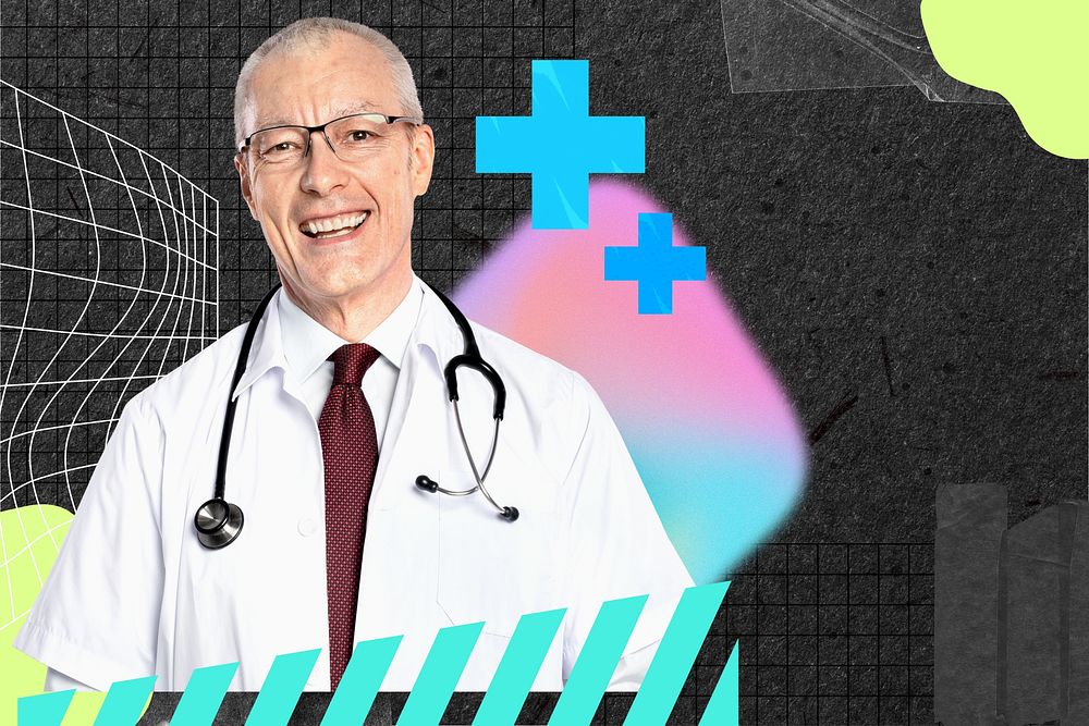 Smiling doctor, creative healthcare image