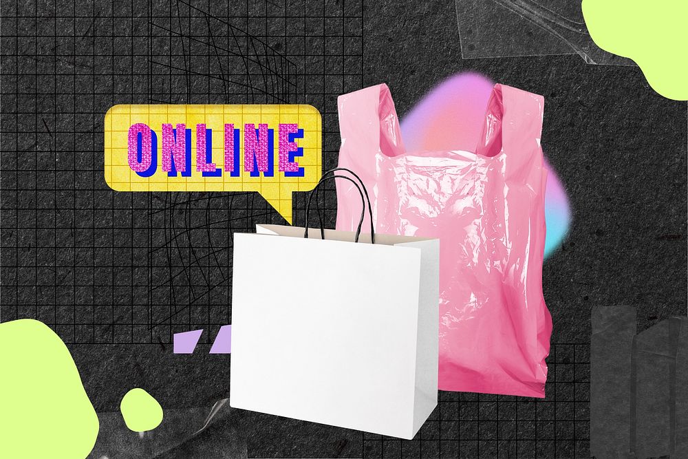 Online shopping bags, creative remix