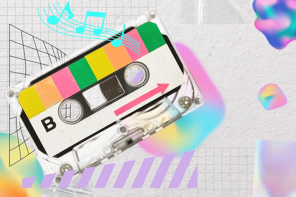 Creative music remix, cassette tape image