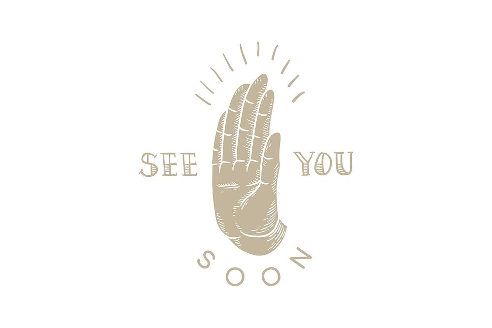 See you soon text, retro typography