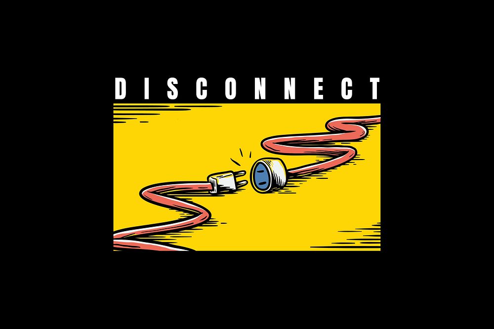 Disconnect word, comic typography
