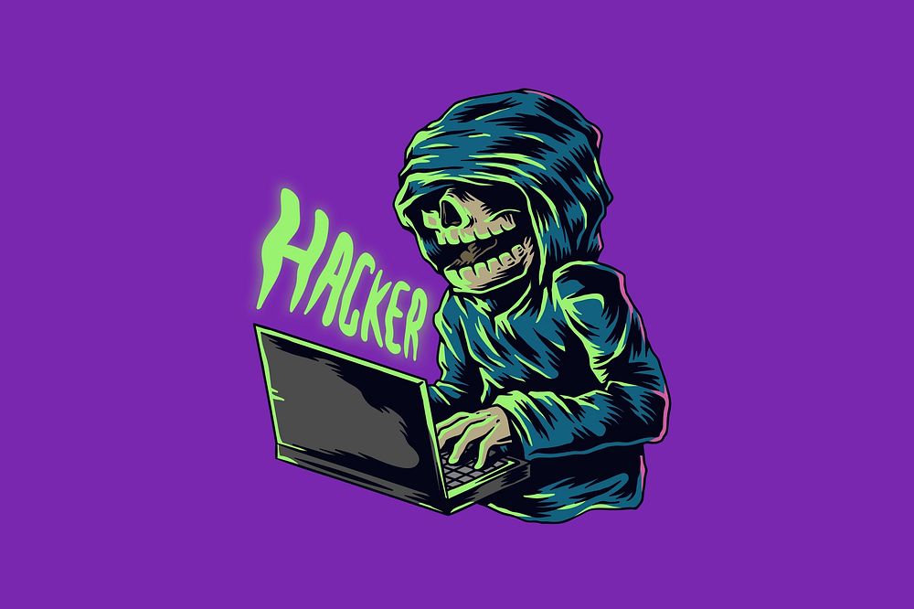 Hacker illustration, retro comic character