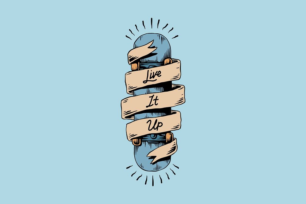 Live it up word, comic typography