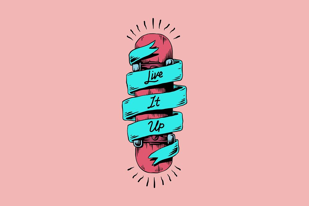 Live it up word, comic typography