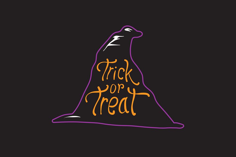 Trick or treat word, Halloween illustration